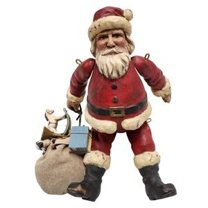 Vintage Hand Carved Painted Santa Exclusively for Crate Prospects Sharon No. 10